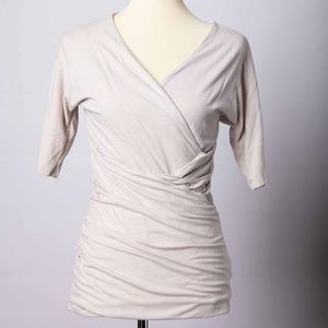 Express Light tan Fitted Short Sleeve